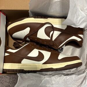 Nike Dunks Chocolate Brown and Cream Sneakers